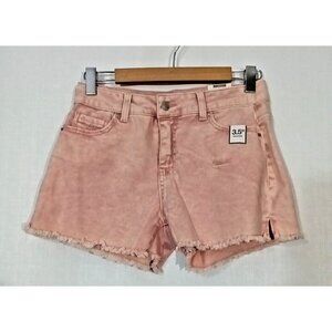 Time and Tru Size 4 High-Rise Fray Denim Shorts Pink Women's 28x 3.5" Inseam